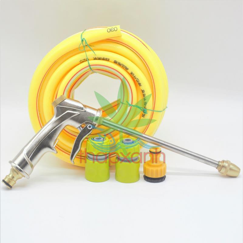 Bộ vòi xịt nước tưới cây, Rửa xe BDT-5215 Vòi đồng VOI-17 + 15m dây 16mm