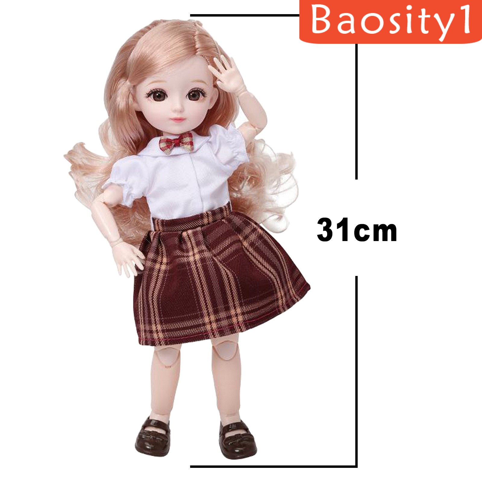 Búp bê BJD 1/6 có khớp nối cao 30cm được trang điểm + đồng phục + tóc giả