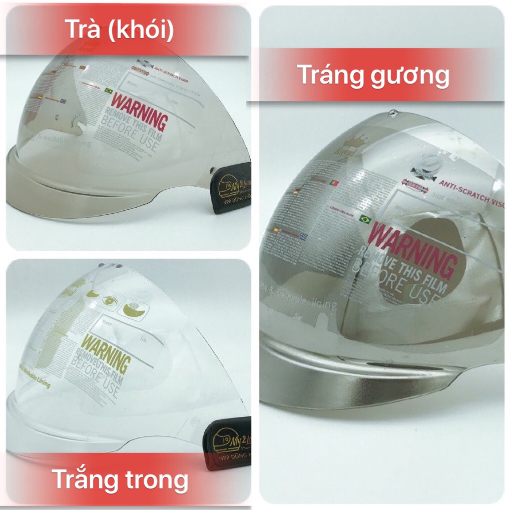 Mũ bảo hiểm 3/4 Roya M139 kính âm tem xước bóng