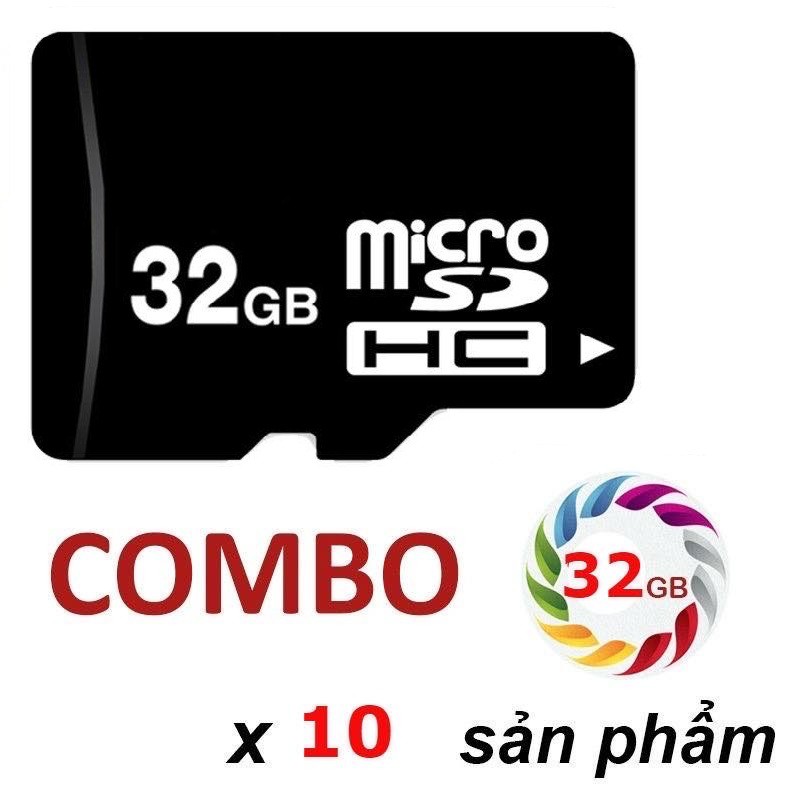 [Sỉ combo] 10 thẻ nhớ MicroSD 32G Class10 - Dùng cho điện thoại, Camera...
