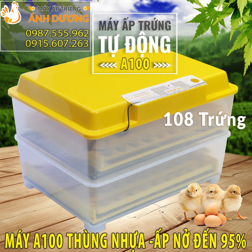 [Hàng Chính Hãng] Máy ấp trứng  Ánh Dương A100 tự động 108, 2 tầng khay đảo nhựa - Lắp ráp hoàn thiện về dùng ngay