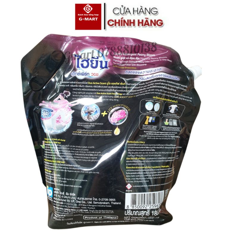 Nước giặt xả 2in1 Hygiene Thái Lan túi 1800ml SIÊU SẠCH SIÊU THƠM QUẦN ÁO