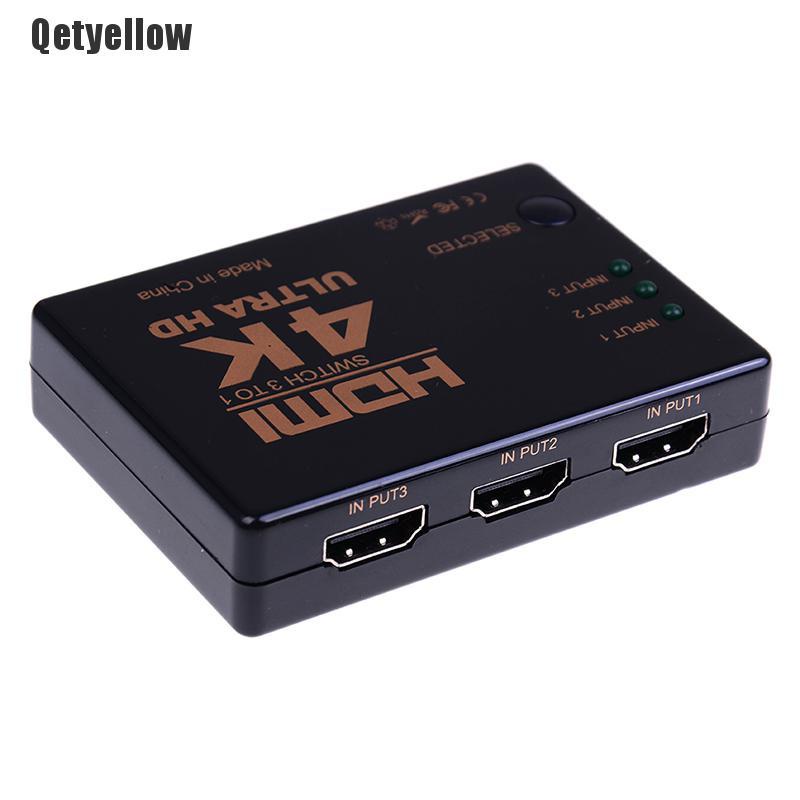 Qetyellow Hdmi switch 3 port 4k*2k switcher splitter box ultra hd for dvd hdtv xbox