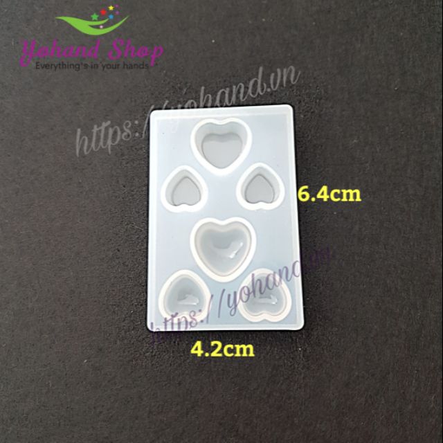 Khuôn silicon bộ tim 6 ô