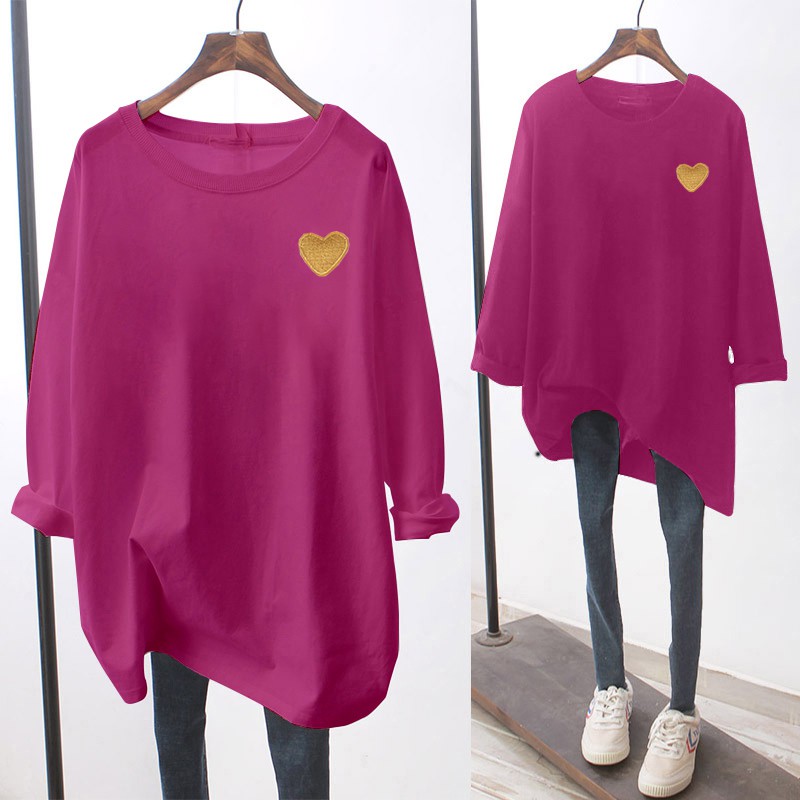 NRVP Áo Thun Nữ Tay Dài Dáng Rộng Thoải Mái Cho Bạn Gái