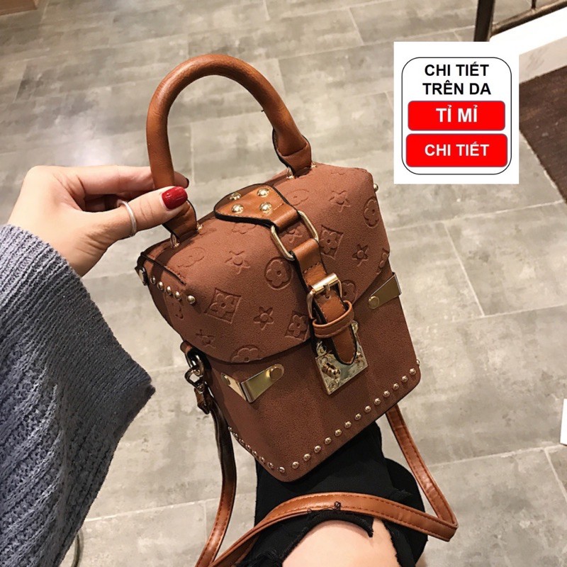 Túi xách nữ - Túi hộp da lộn mịn lì - Phong cách trẻ trung | BigBuy360 - bigbuy360.vn