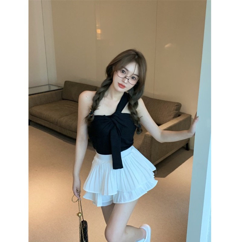 Áo Hai Dây Dáng Ngắn Màu Đỏ Rượu Gợi Cảm Thời Trang Mùa Hè wd2521 | BigBuy360 - bigbuy360.vn