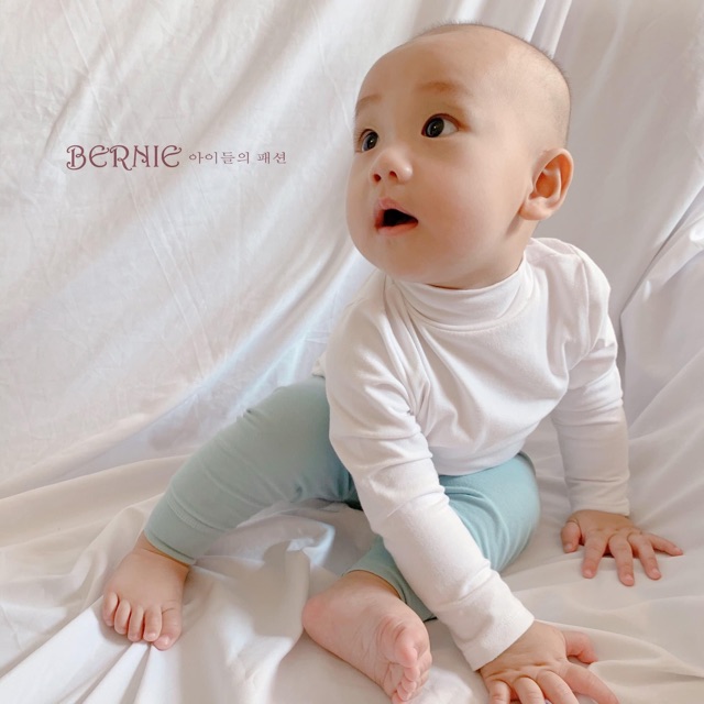 Áo bé trai/bé gái BERNIE cổ 3 phân cotton 4 chiều mùa thu nhiều màu cho bé 9-19kg