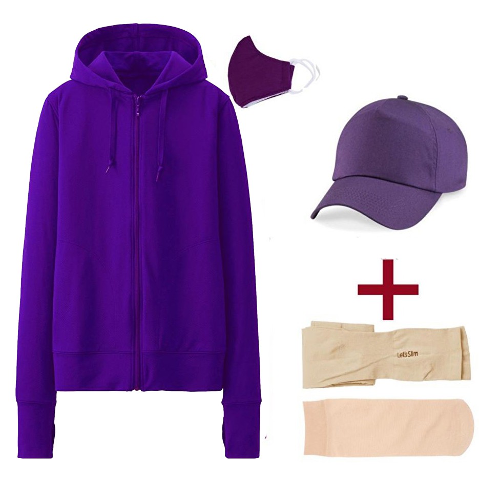 Bộ Áo Chống Nắng Nữ Kèm Khẩu Trang + Mũ Lưỡi Trai + Găng Tay + Tất ( Nhiều màu) | BigBuy360 - bigbuy360.vn