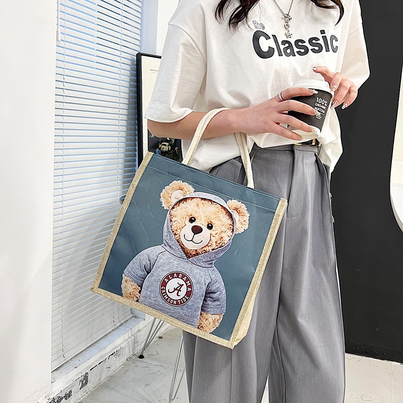 Túi tole cối vải bố canvas, túi xách nữ mini đi du lịch, đi biển cao cấp phong cách Hàn Quốc