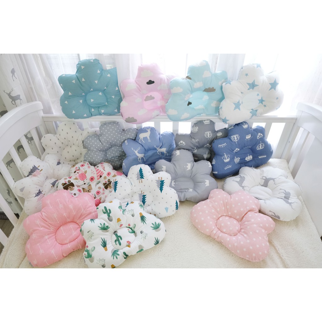 Gối chống bẹt đầu & gối chặn RUNA KIDS - Chất liệu Cotton Hàn 100% cao cấp, mềm mịn, an toàn cho da bé