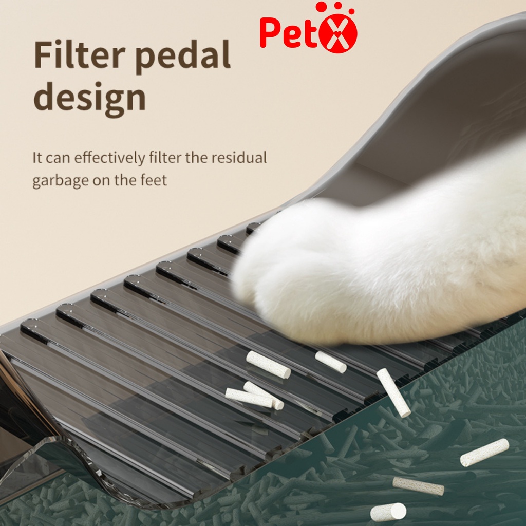 Khay vệ sinh cho mèo, chậu cát mèo có vòm chống văng cát cho mèo vừa và lớn đến 7.5kg