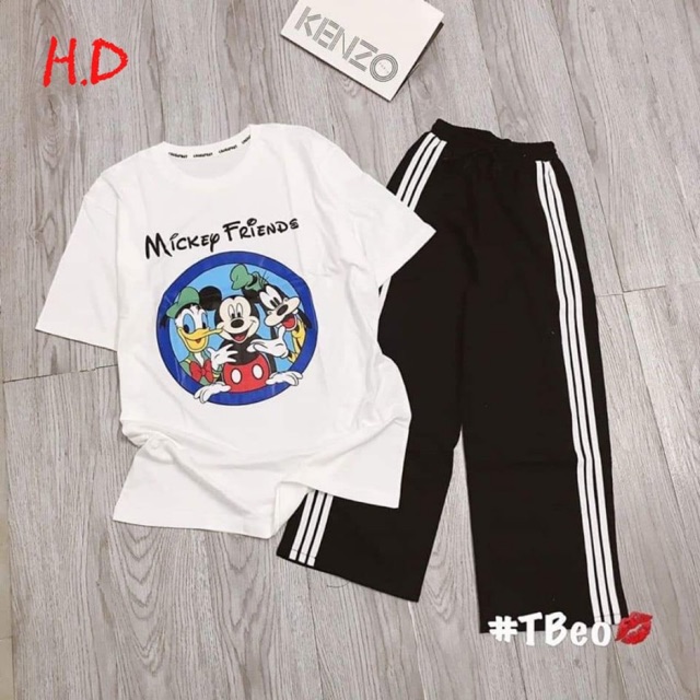 Bộ áo mickey kèm quần ba sọc HDA0320