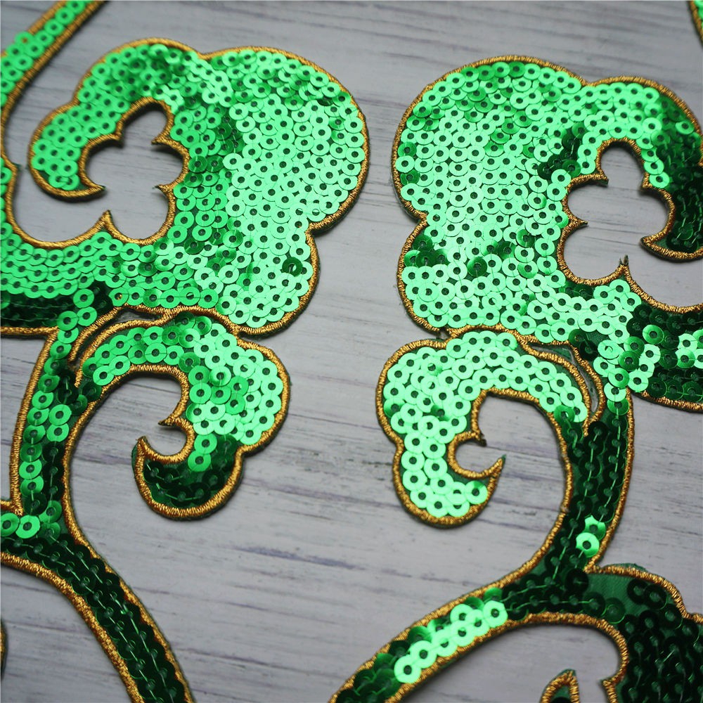 Bộ 2 Miếng Dán Ủi Quần Áo Hình Hoa Đính Kim Sa Lấp Lánh