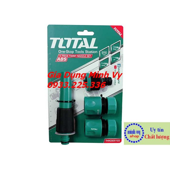 Bộ 5 khớp nối vòi xịt rửa xe, tưới cây TOTAL THHCS05122