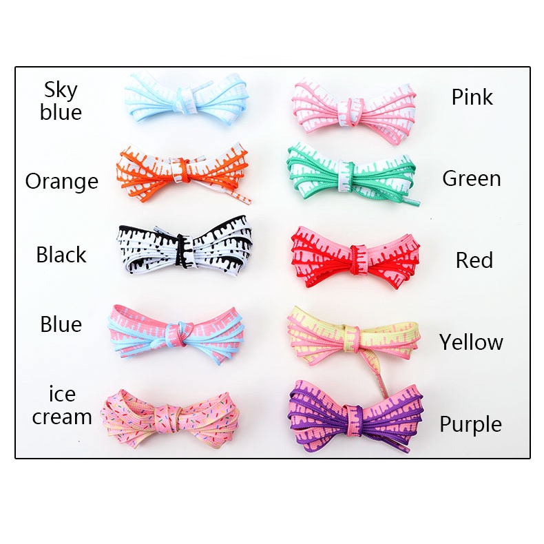 1 Cặp Dây Giày Dẹt In Họa Tiết Cổ Điển