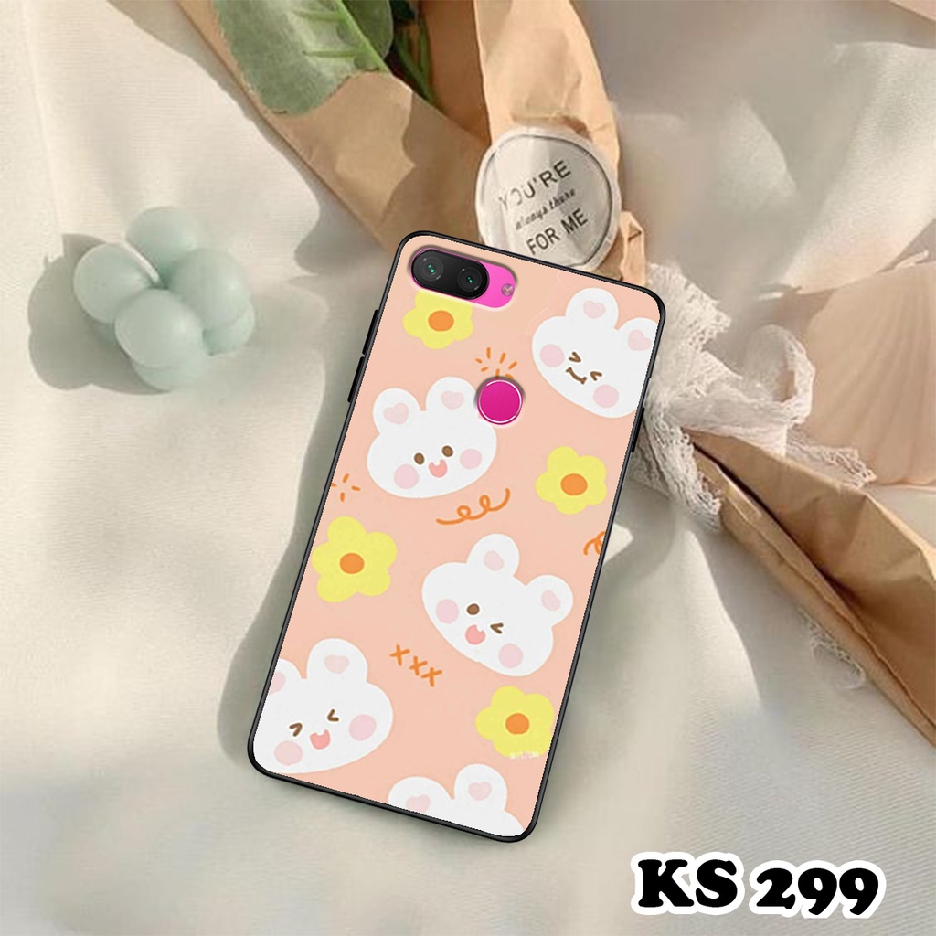 Ốp lưng Xiaomi Mi 8 - Mi 8 Lite - Mi 8 SE - Mi 9 - Mi 9 SE - Ốp in hình gấu &amp; thỏ đang yêu - Lưng nhám viền TPU cao cấp
