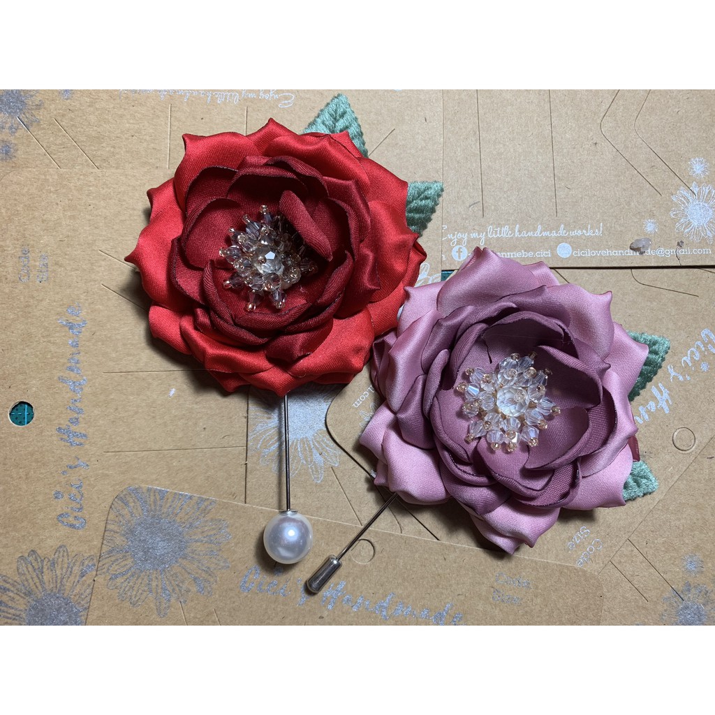 Cài Áo Trai Hoa Lụa Cici Handmade