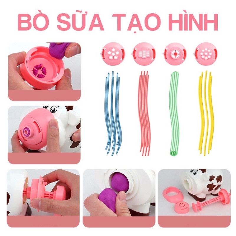 Đồ chơi đất nặn Bò Sữa tạo hình theo khuôn - siêu ngộ nghĩnh
