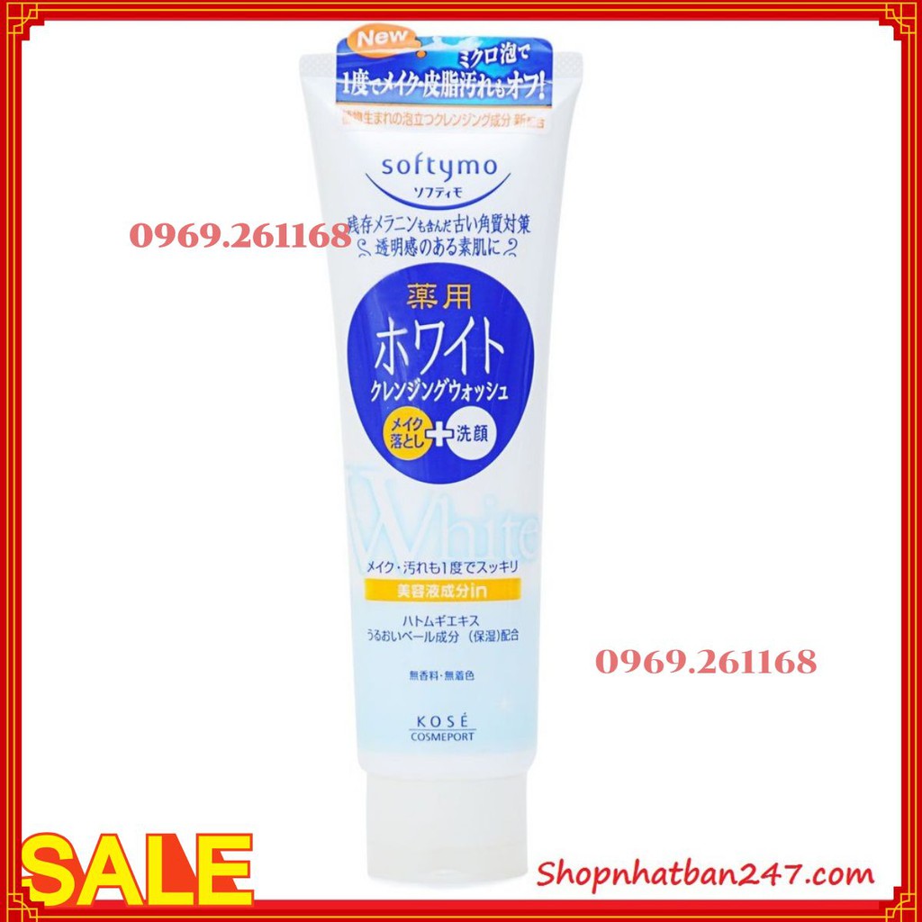 Sữa rửa mặt Kose Softymo Medicated White Cleansing Wash - 100% Authentic