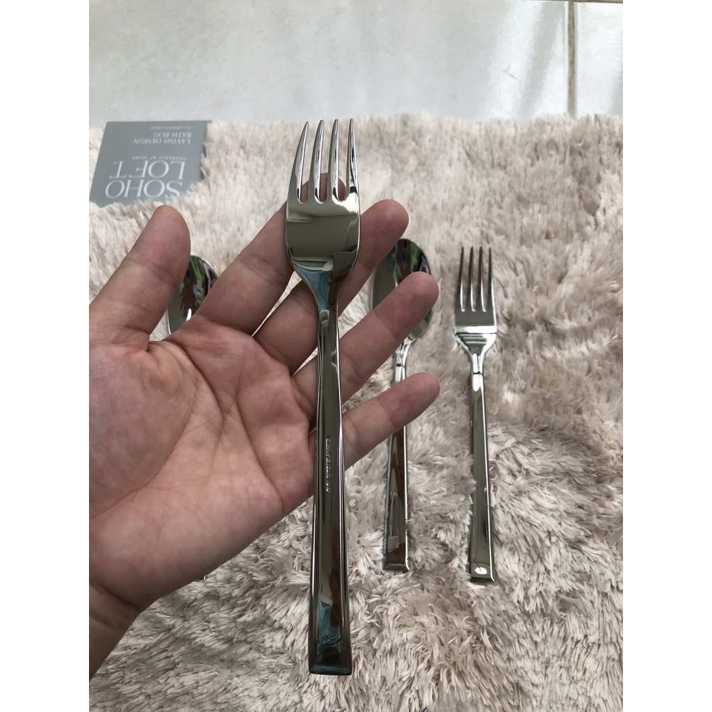 Bộ THÌA DĨA  SIZE TRUNG 19CM hãng VIILEROYY BOCH inox 304 phong cách Châu Âu