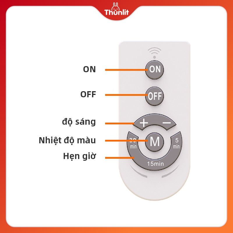 Đèn Ngủ Thunlit Điều Khiển Từ Xa Sạc Usb Hình Chú Gấu Đáng Yêu