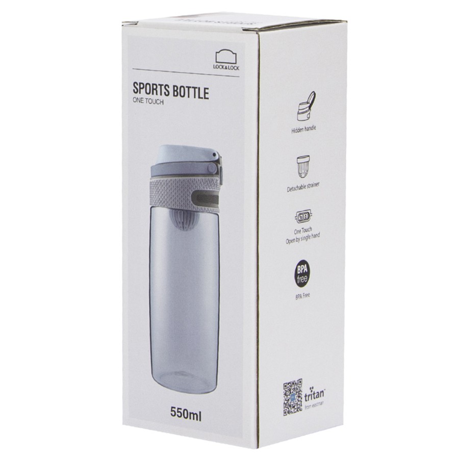 Bình Nước Bằng Nhựa Tritan One Touch Sport Lock&amp;Lock ABF762BLU - Xanh Dương (550ml)