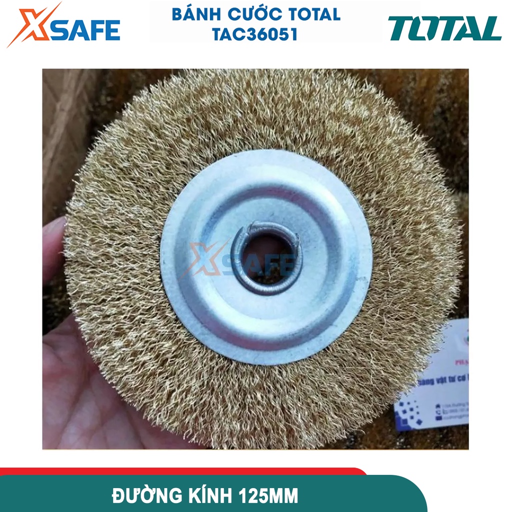 Bánh cước TOTAL TAC36041 - TAC36051, chén cước đánh bóng sợi đồng, đường kính 100-125mm, kích thước dây 0.35mm