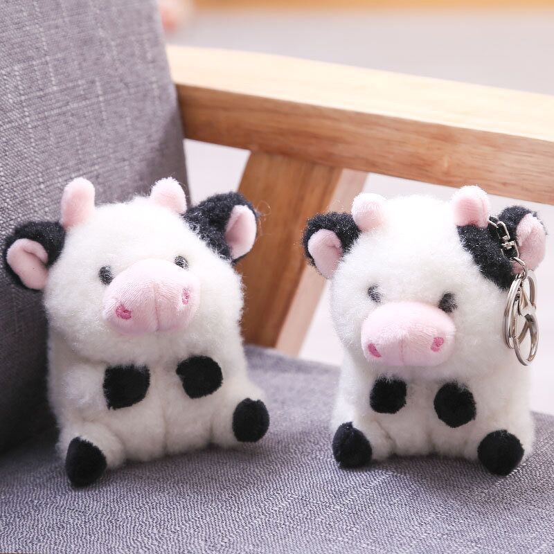 Móc khóa bông xù Lạc Đà Alpaca nhắm mắt 12cm - Alpaca sắc màu 10cm - Nhóc Bò Sữa ngồi bệt 10cm