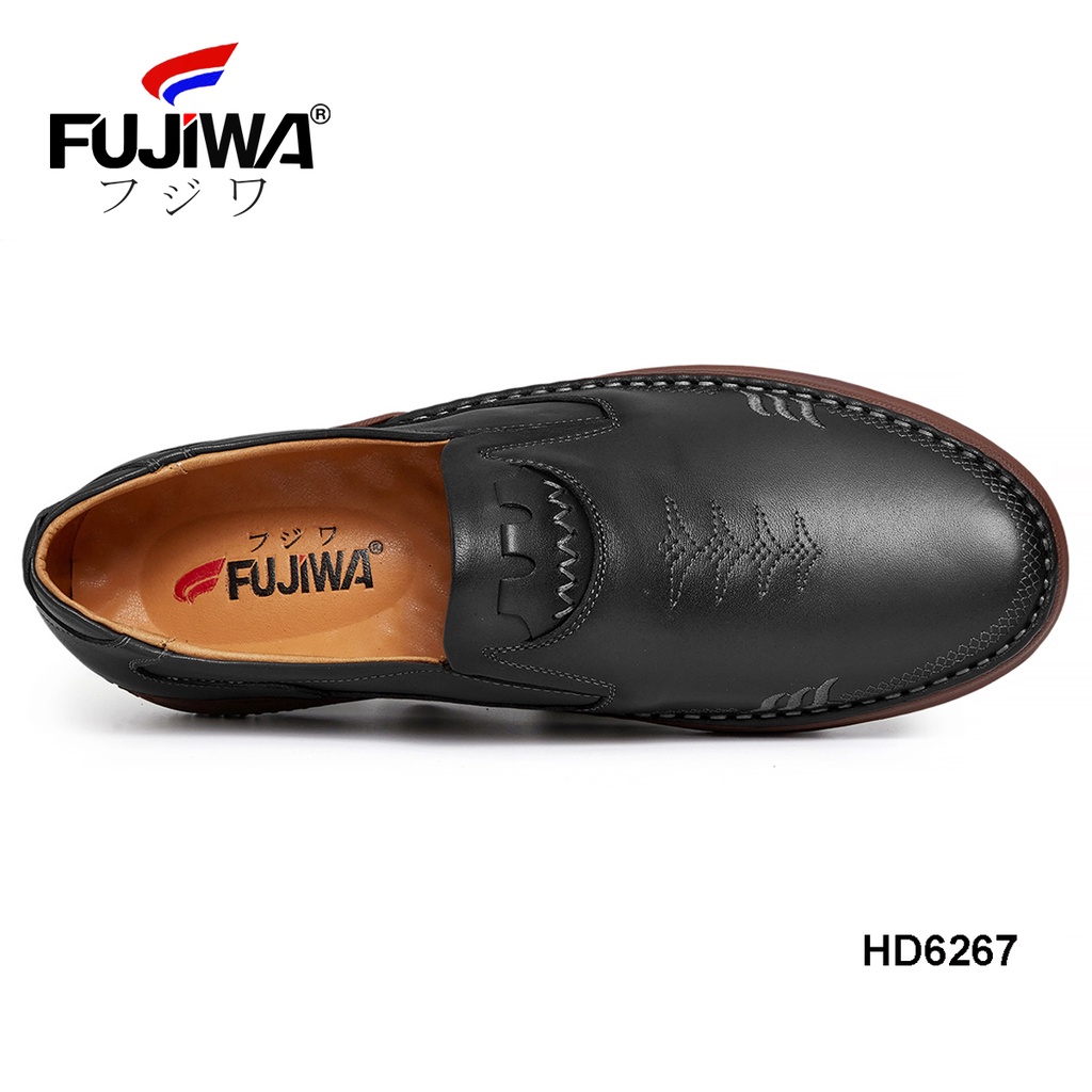 Giày Lười Nam Da Bò FUJIWA - HD6267. Da Bò Thật Cao Cấp, Đế Cao Su. Form Giày Chuẩn Size. Size:  38, 39, 40, 41, 42, 43