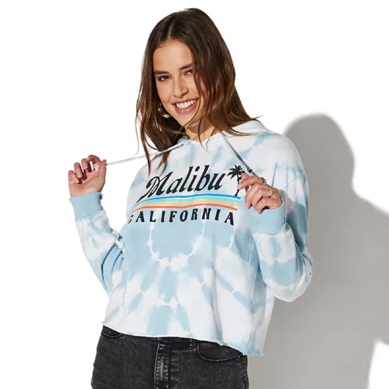 Áo Malibu Crop Hoodie publiclibrary hàng XK