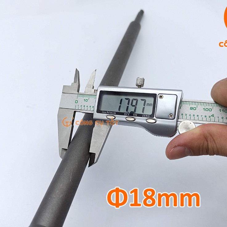 Chuôi lắp mũi khoan bê tông rút lõi SDS gài tròn Φ18 dài 400mm