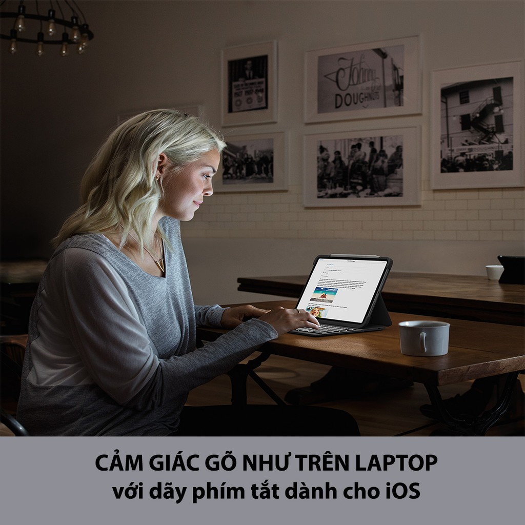 Bao da kèm bàn phím Logitech Slim Folio Pro 11inch và 12.9inch (2018) - Đèn sáng & kết nối Bluetooth | BigBuy360 - bigbuy360.vn