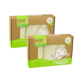Hộp khăn mặt sợi tre Nappi (3 chiếc/hộp)