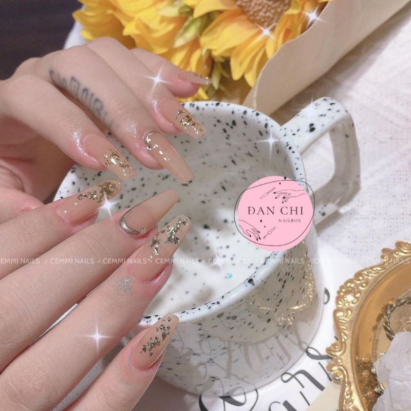 NailBox móng úp thiết kế sẵn Mẫu Thạch Ẩn Nhũ Bạc