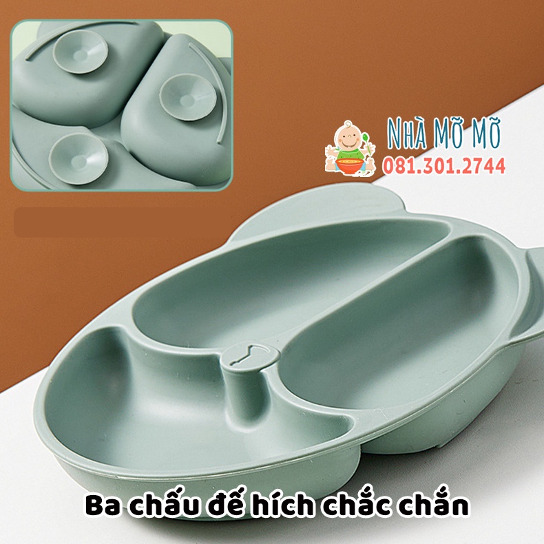 Khay silicon ba ngăn cho bé ăn dặm BLW - Nhà Mỡ