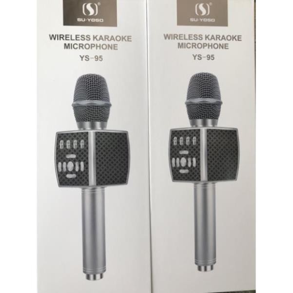 Micro Karaoke Bluetooth Cao Cấp YS-95 Tích Hợp Loa Bass Không Dây Dùng Hát Tại Nhà Hoặc Livetream