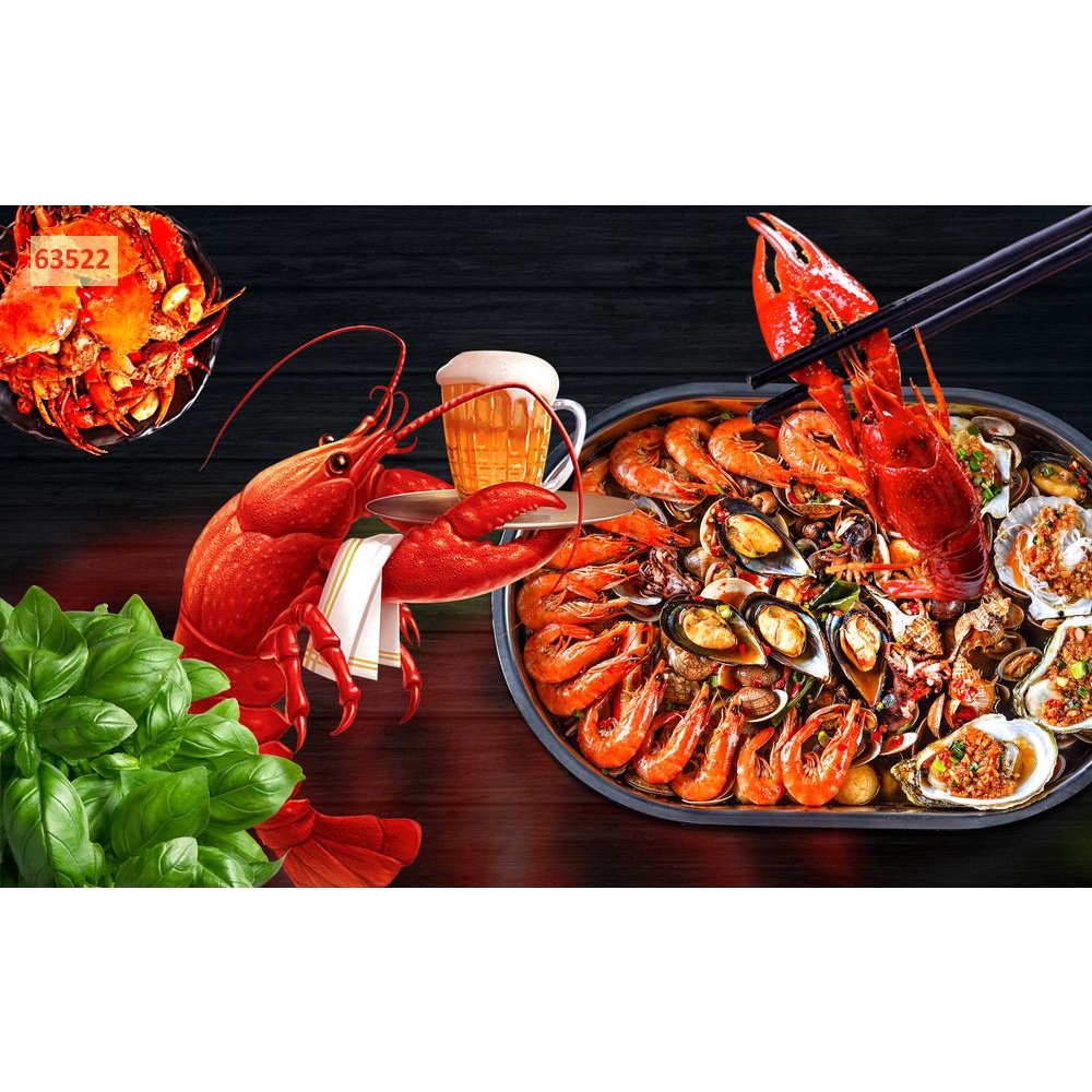 Tranh dán tường quán nhậu quán bia ăn uống cao cấp, không phai màu