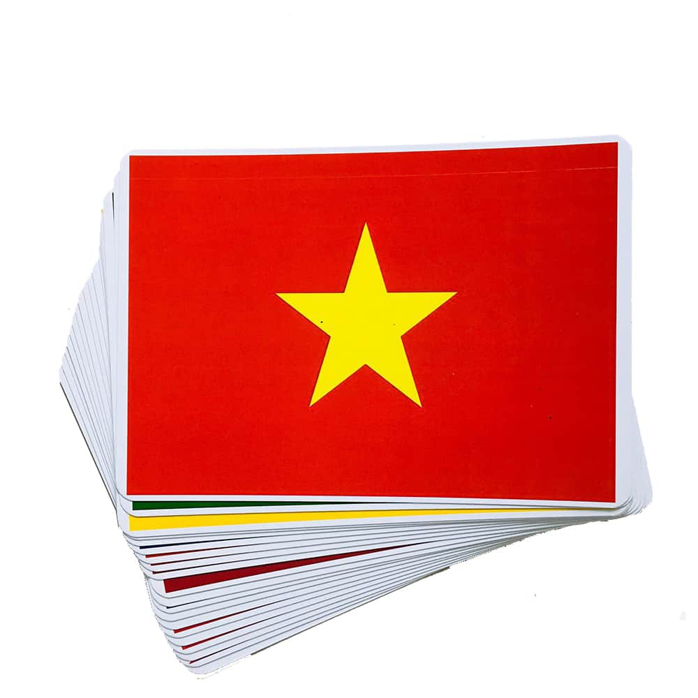 [Flashcard] Bộ Thẻ Cờ các Quốc gia trên thế giới Kèm vị trí địa lý - 100 thẻ