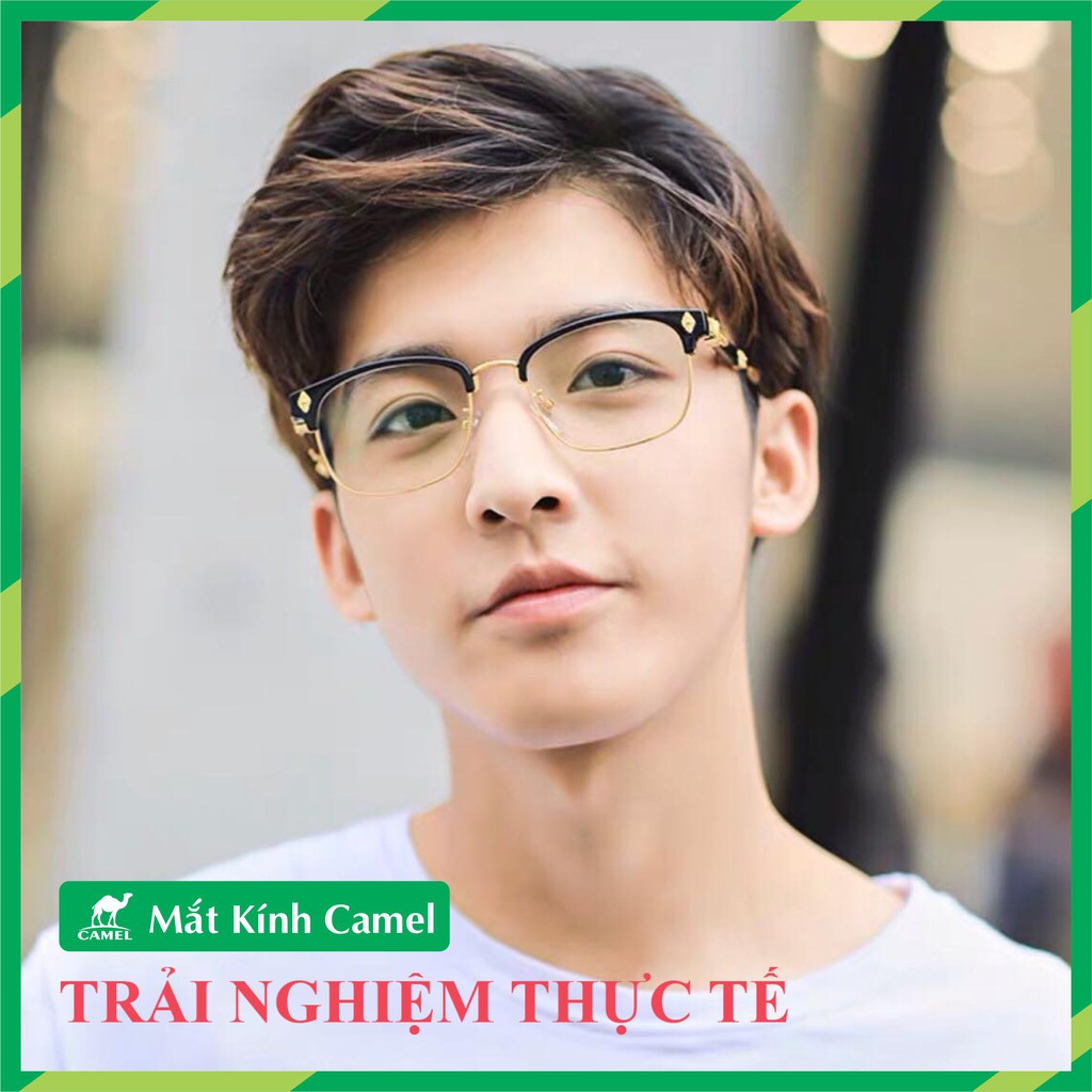 Kính giả cận CH thời trang nam nữ cao cấp mắt vuông [gọng kim loại vàng] | BigBuy360 - bigbuy360.vn