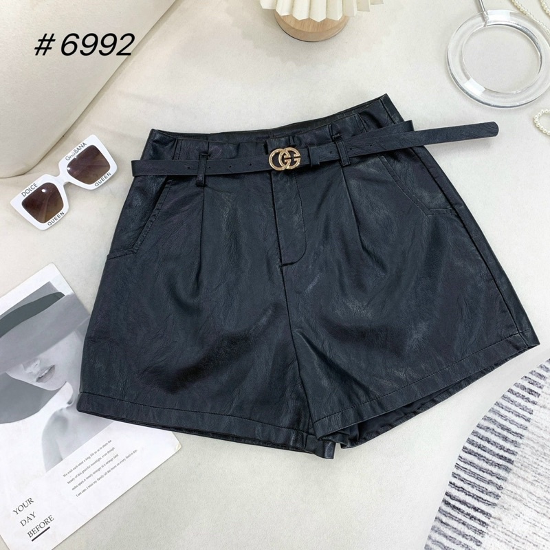 QUẦN SHORT DA KÈM ĐAI GG CẠP CAO HÀNG QCL1 MS24455 (K4-2)