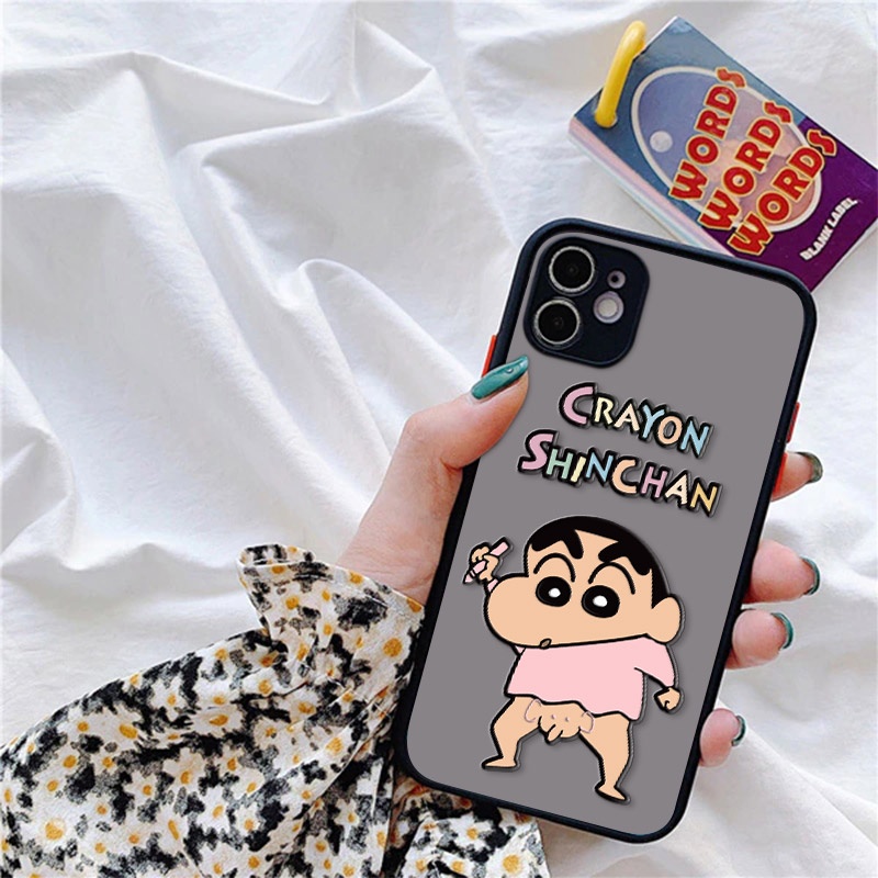 Ốp Điện Thoại Cứng Nhám Họa Tiết Cậu Bé Bút Chì 3D Cho iPhone 14 Pro 11 X XS Max XR 12 / 13