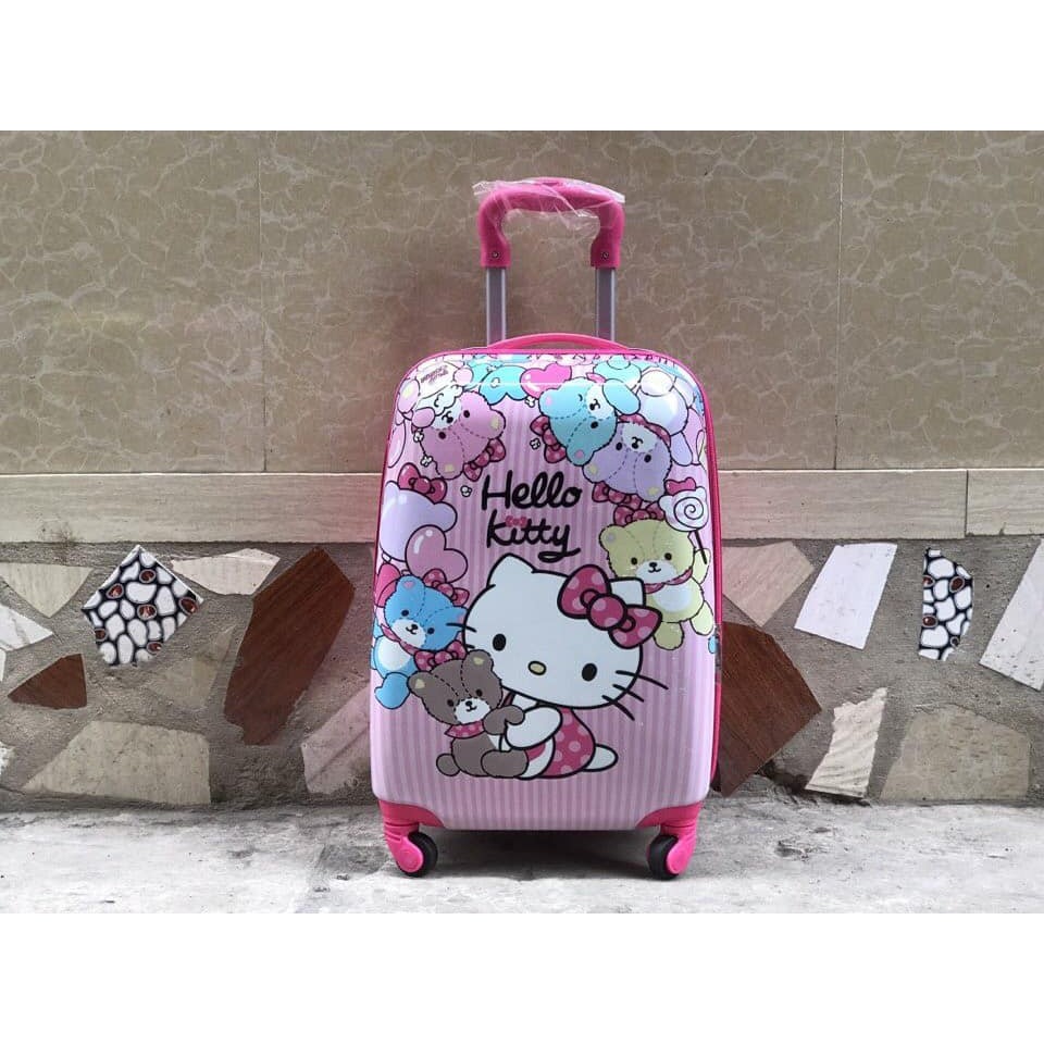 Vali du lịch in hình 2 mặt cho bé. Size 16in