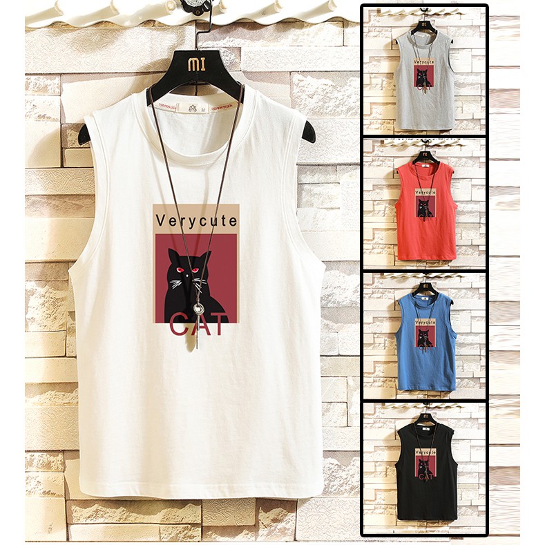 [Mẫu Mới] Áo Tanktop Nam Cổ Tròn Phối Họa Tiết Con Mèo In Chữ VERY CUTE Cá Tính Thời Trang Zenkonu TOP NAM 1000166 | BigBuy360 - bigbuy360.vn