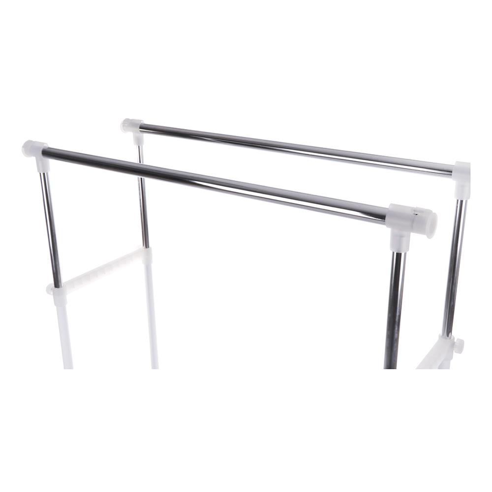HomeBase PLIM Sào phơi đồ bằng thép mạ crom có 6 ngăn kéo bánh xe có thể thay đổi chiều cao W103xH165xD47cm