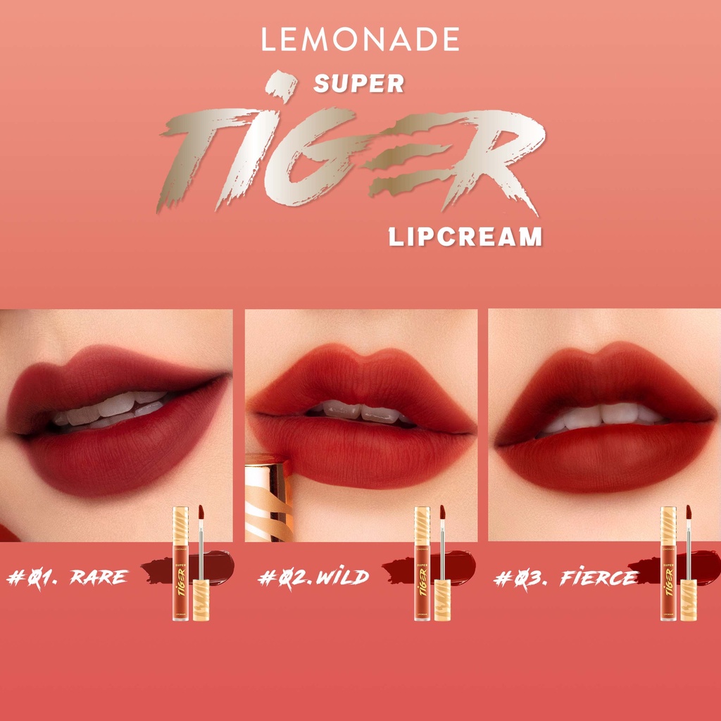 Combo trọn bộ Lemonade SuperTiger gồm 01 Bảng phấn mắt 8g, 01 Eyeliner 1g và 01 Son kem lì 5g