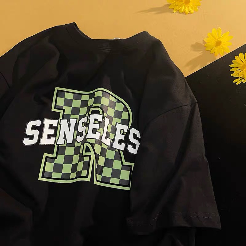 Áo thun form rộng in hình chữ R caro/Áo phông unisex tay lỡ oversize chất thun cotton phong cách ulzzang RÔ STORE AT72 | BigBuy360 - bigbuy360.vn