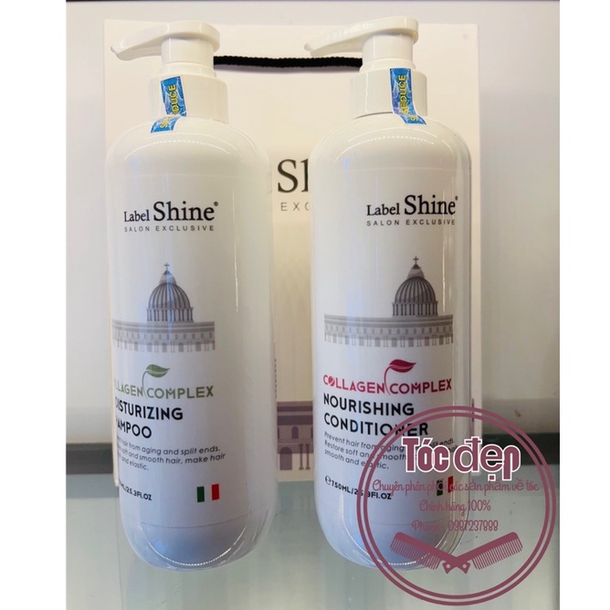 Cặp dầu gội & dầu xả Label Shine 750ml/chai