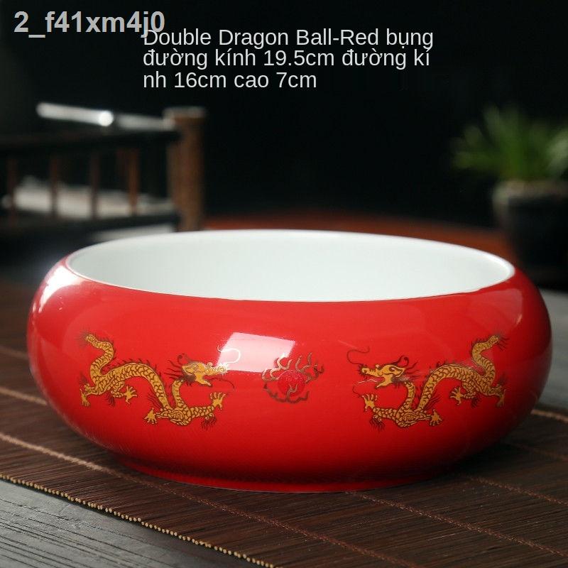 ♦ Chậu rửa chén sứ lớn, bình đựng bã trà, phụ kiện bộ ấm đồ dùng chén, bút nước nhỏ gia đình