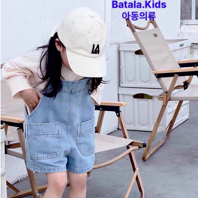 Yếm jean bé gái bé trai Batala kids Yếm bò trẻ em hàng loại 1 chuẩn phom cho bé từ 9-24kg